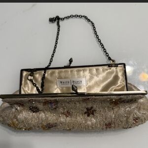 White House Black Market Embellished Cream Clutch
